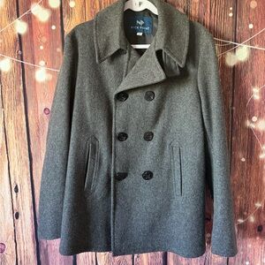 Nick Point Wool Blend Women's Gray Pea Coat